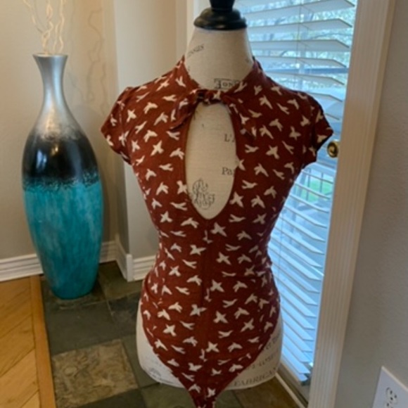 Free People Other - Free People bird print bodysuit xs